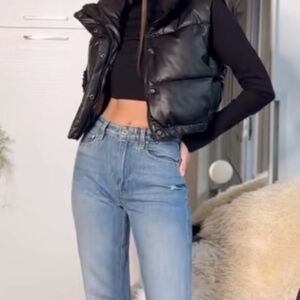 Zara Black Puffer Vest